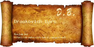 Draskovich Bars névjegykártya